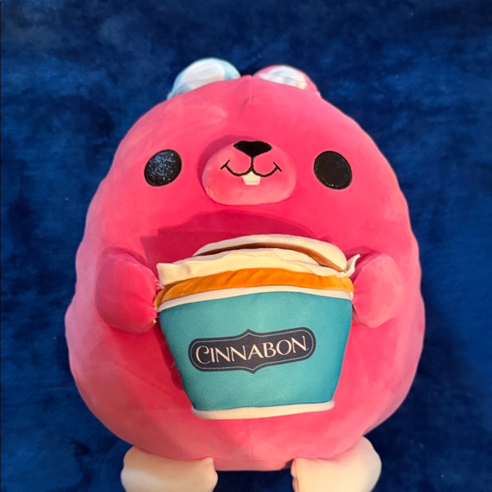 Pink Plush Toy with Cinnabon Cup